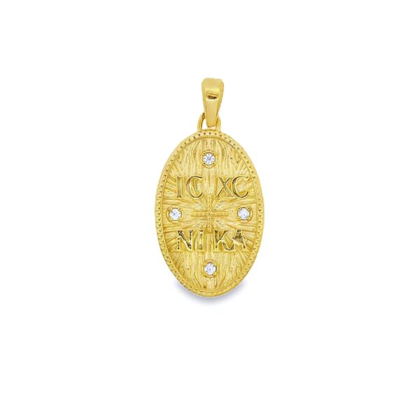 Φυλαχτό Κωνσταντινάτο με πέτρες ζιργκόν διπλής όψης