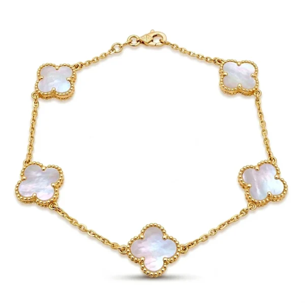 Βραχιόλι γυναικείο Clover με Λευκό Φίλντισι