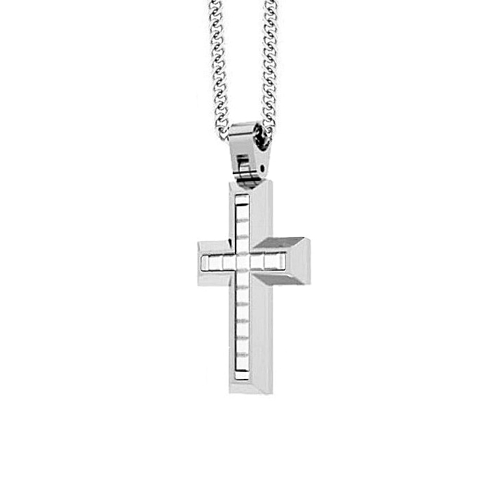 ehc216 Jewellers - Ανδρικός Σταυρός Zancan από ατσάλι