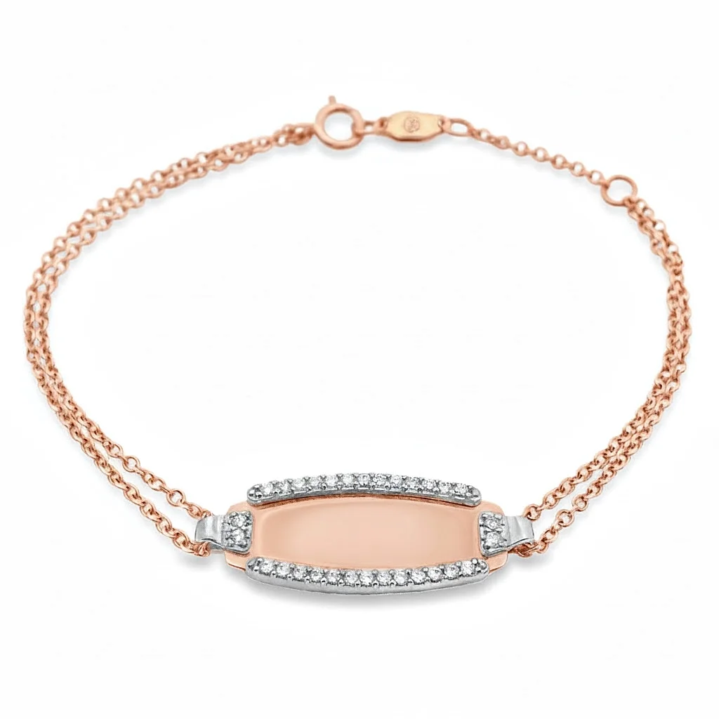 15475 Jewellers - Βραχιόλι Ταυτότητα με πέτρες ζιργκόν