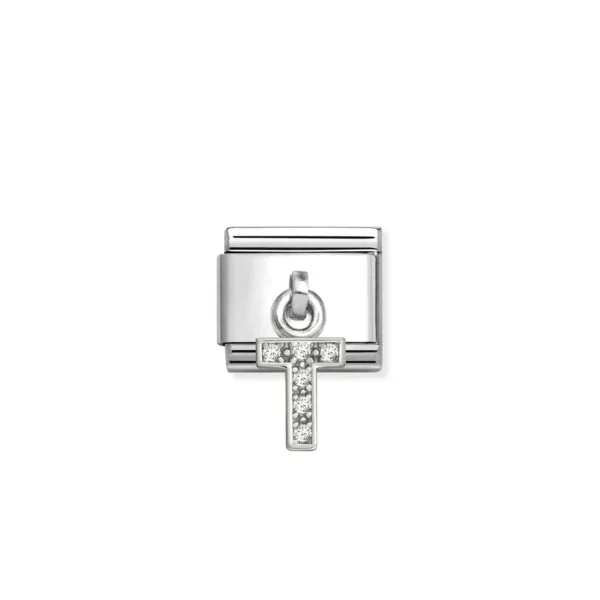 Nomination Composable Classic Unisex Link CZ Letter T Pendant