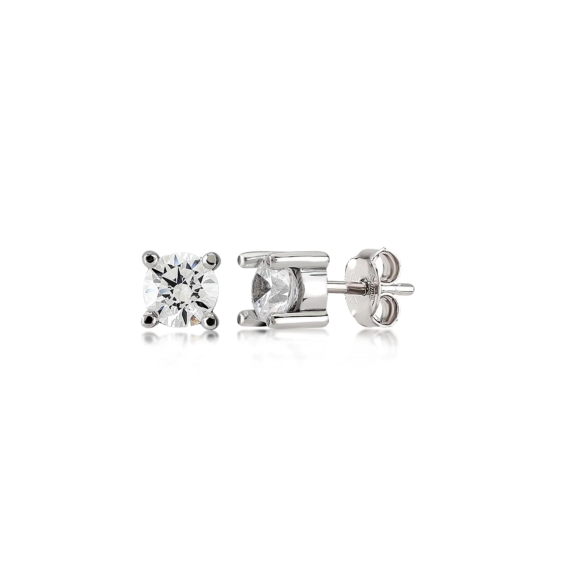 SK4158 Jewellers - Σκουλαρίκια Μονόπετρα με Ζιργκόν Kurshuni από ασήμι 925