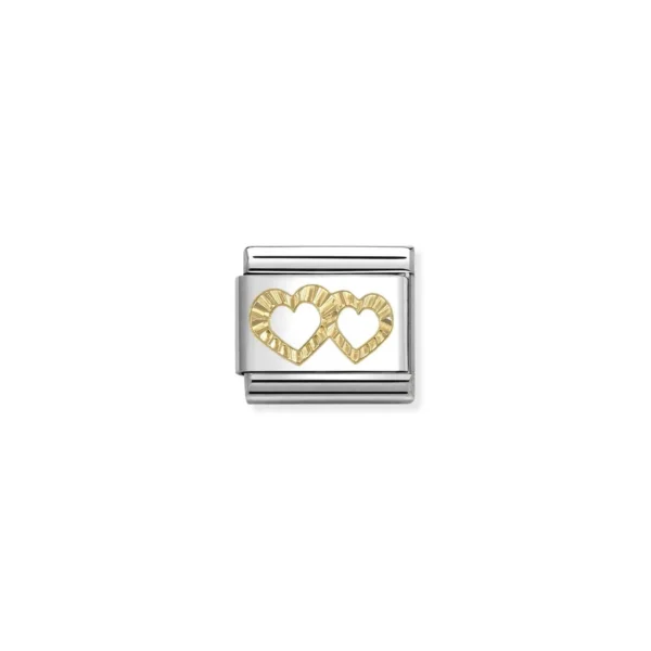 Nomination Composable Classic Unisex Link Diamond Double Hearts