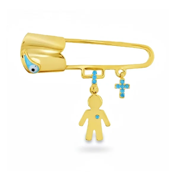 Φυλαχτό παραμάνα με Σταυρό ματάκι και Αγοράκι