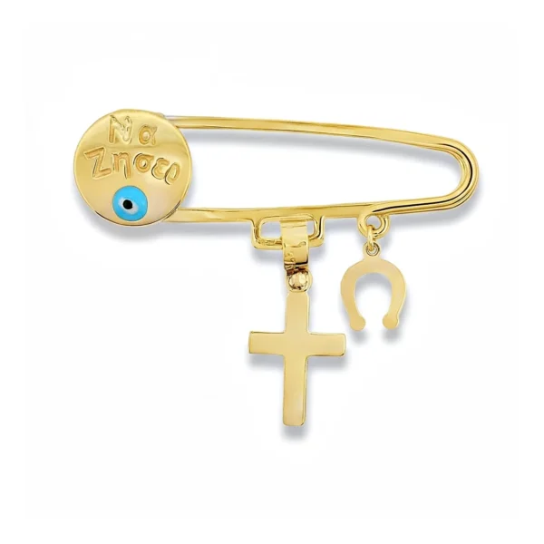 Φυλαχτό παραμάνα με Σταυρό ματάκι και Πέταλο