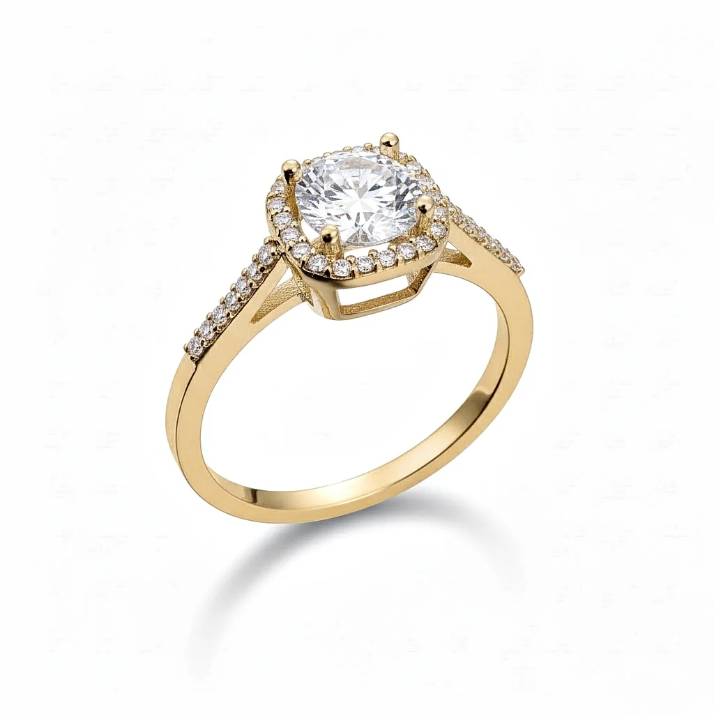 33202_2 Jewellers - Μονόπετρο δακτυλίδι ροζέτα με ζιργκόν