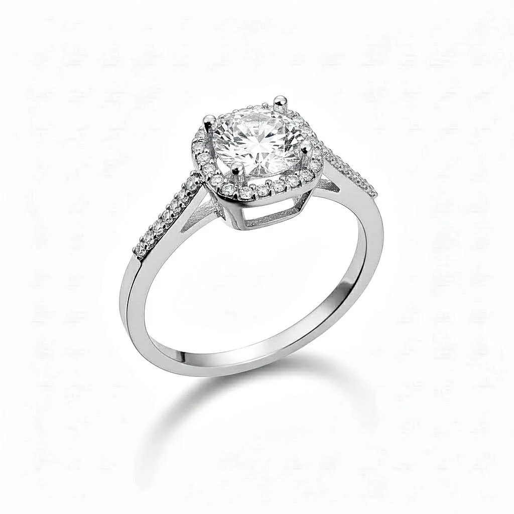 33209_2 Jewellers - Μονόπετρο δακτυλίδι ροζέτα με ζιργκόν