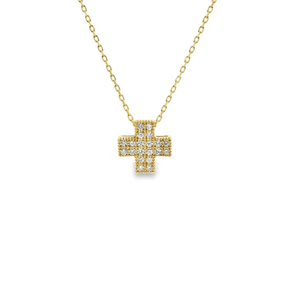 Σταυρός γυναικείος με μπριγιάν σε αλυσίδα