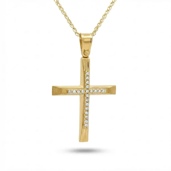 Σταυρός γυναικείος με ζιργκόν