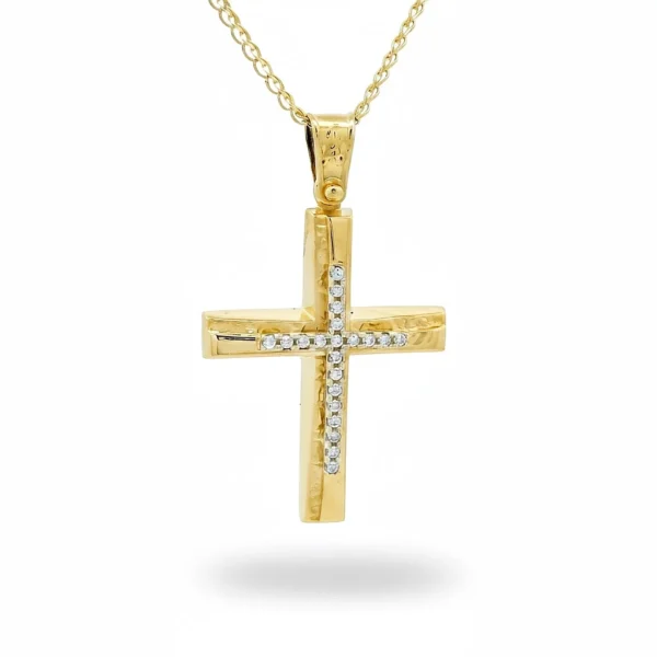 Σταυρός γυναικείος με ζιργκόν