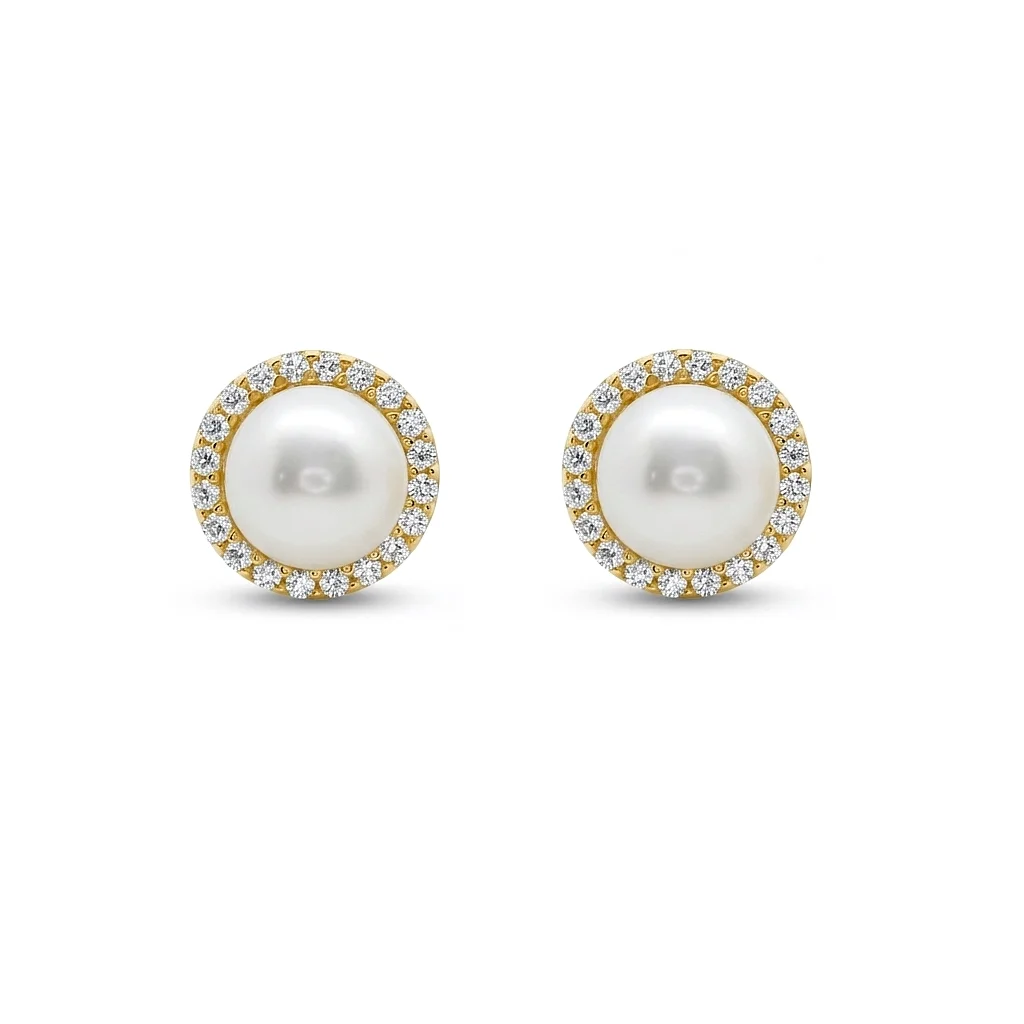 33815_019d4332-9c78-7554-bdad-b64915259c6c.original Jewellers - Σκουλαρίκια Ροζέτα με Μαργαριτάρι