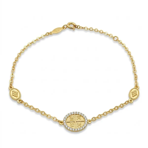 Βραχιόλι Φυλαχτό με Κωνσταντινάτο και πέτρες ζιργκόν