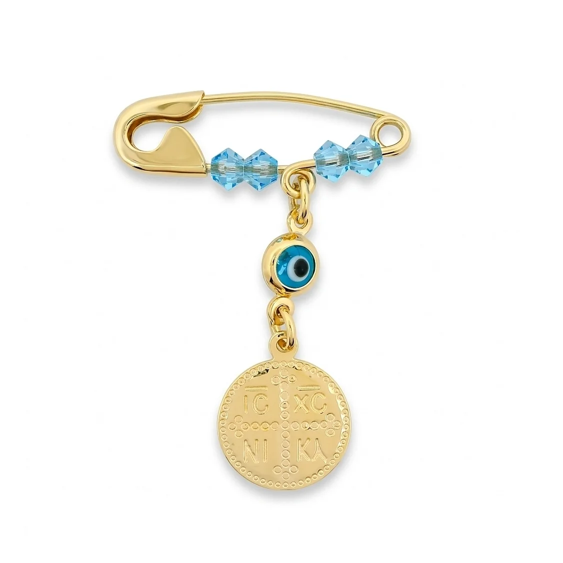 33843_019d520d-7642-7ccb-a0ef-7c909df0fd0e.original Jewellers - Παιδική Παραμάνα Φυλαχτό με Κωνσταντινάτο Μάτι και Γαλάζιες Πέτρες