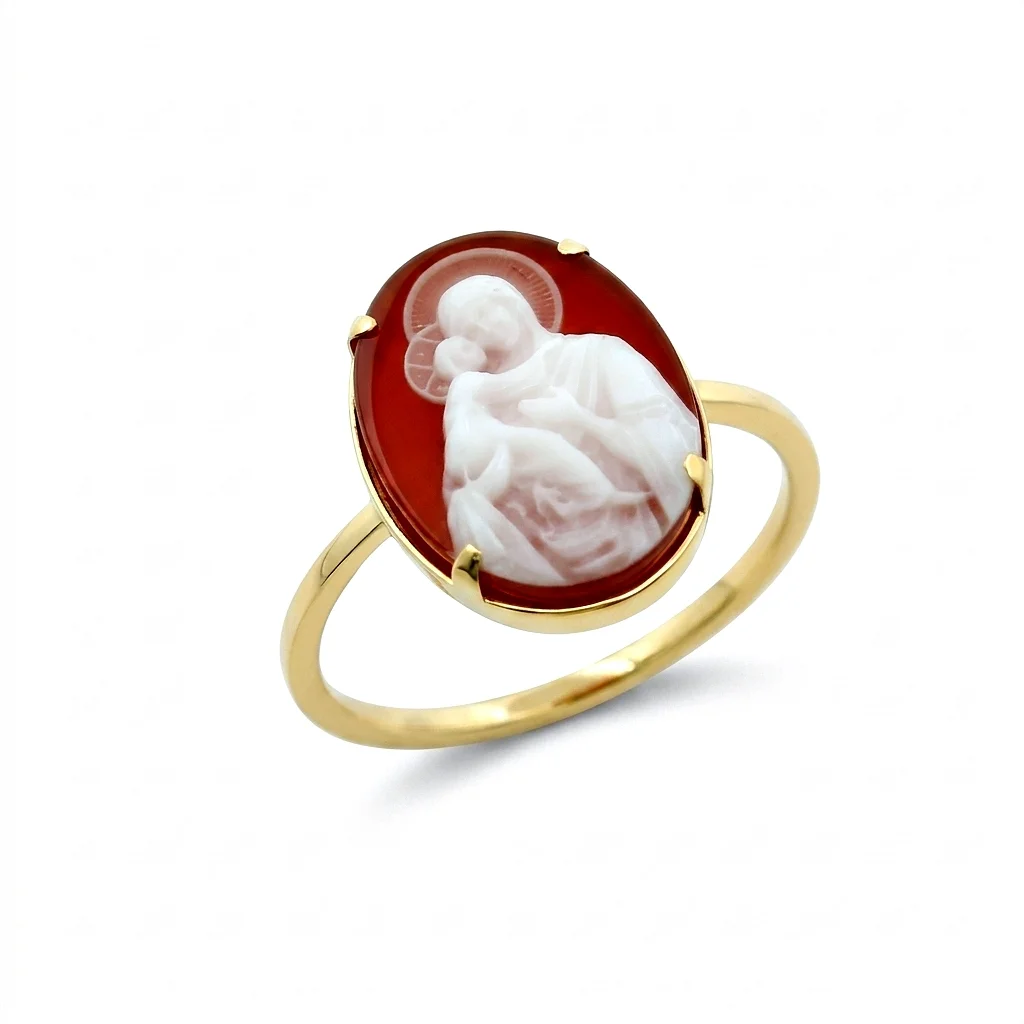 34477_019e87b0-24ce-7338-a903-f35ac66273f7.original Jewellers - Δακτυλίδι Παναγία Cameo σε Κόκκινο Αχάτη
